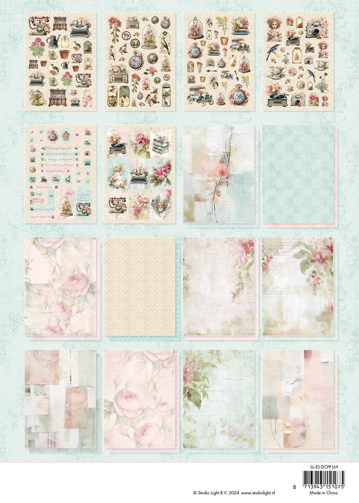 Studio Light Essentials Shabby chic papirblokk dieskutt