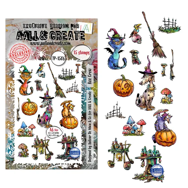 Aall and Create TP-1506 Boo Crew stempelsett A6 – 9 motiv