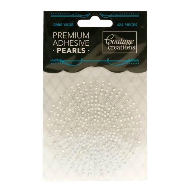 Couture Creations Adhesive Pearls 2mm selvklebende perler cream 424 stk