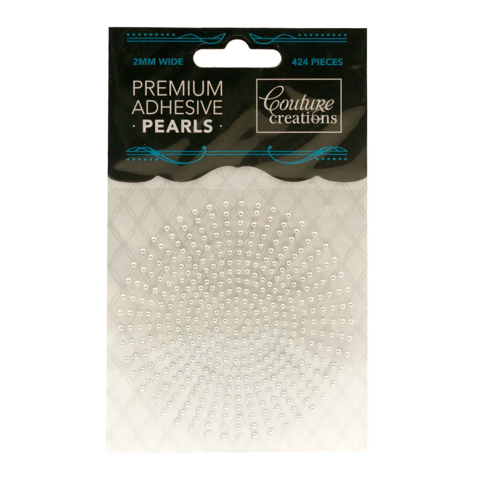 Couture Creations Adhesive Pearls 2mm selvklebende perler cream 424 stk