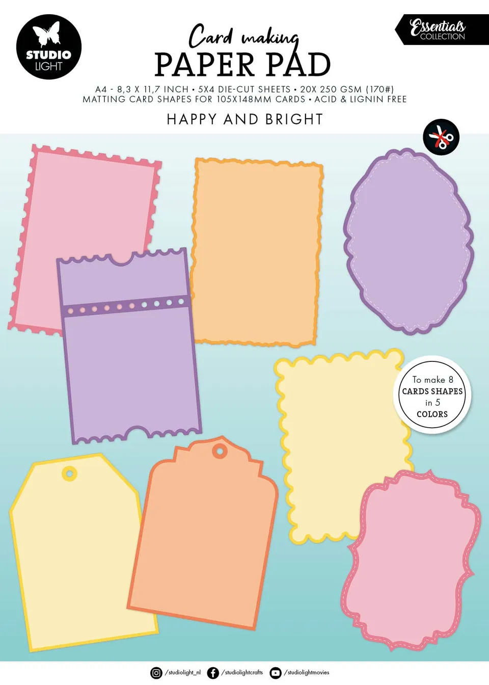 Studio Light Essentials Happy and Bright papirblokk 105x148