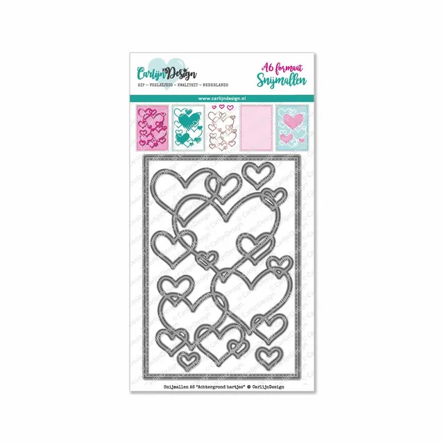 CarlijnDesign Hjerter CDSN-0088 dies A6 bakgrunn