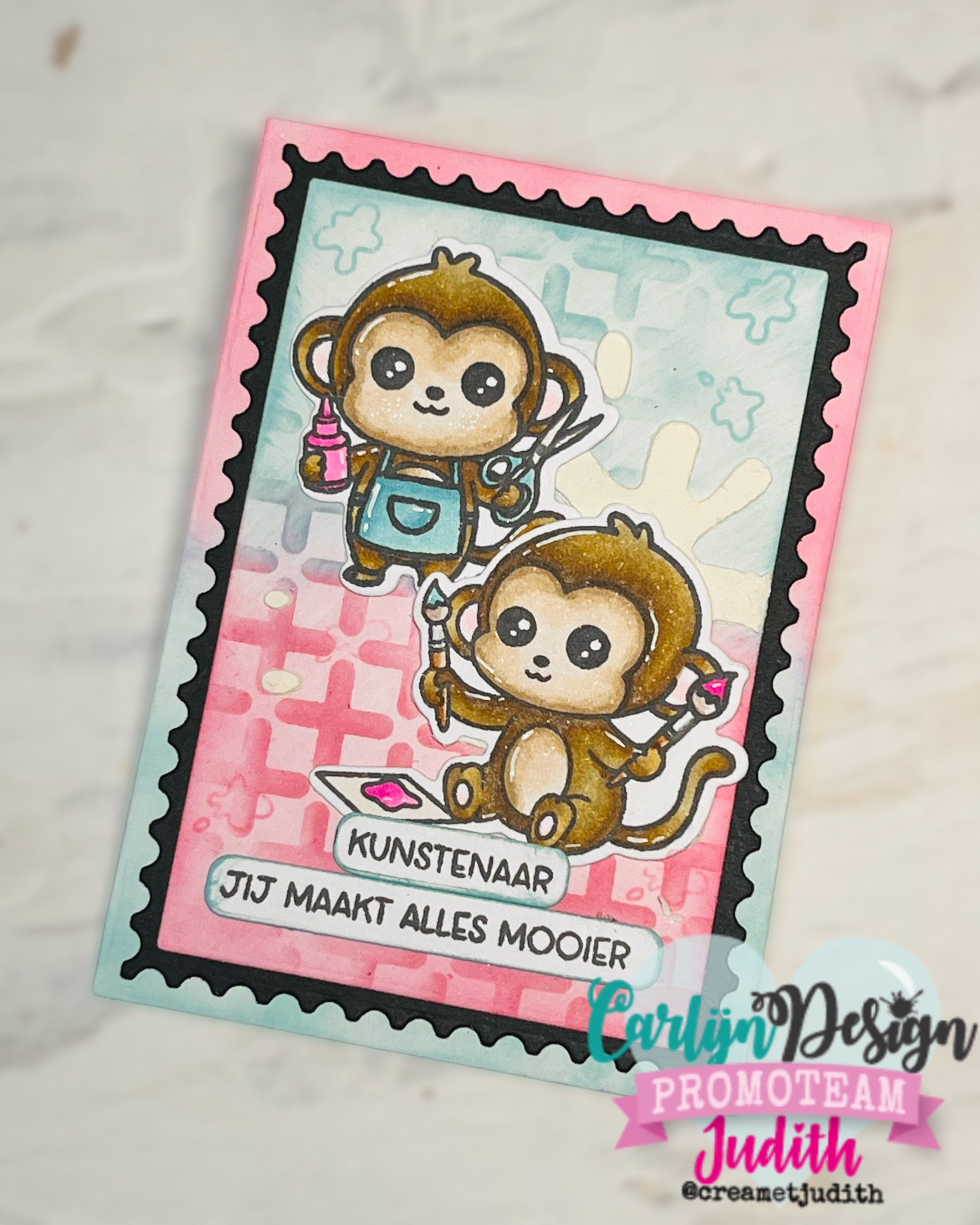 CarlijnDesign Creatieve Aapjes CDST-0166 stempelsett A6
