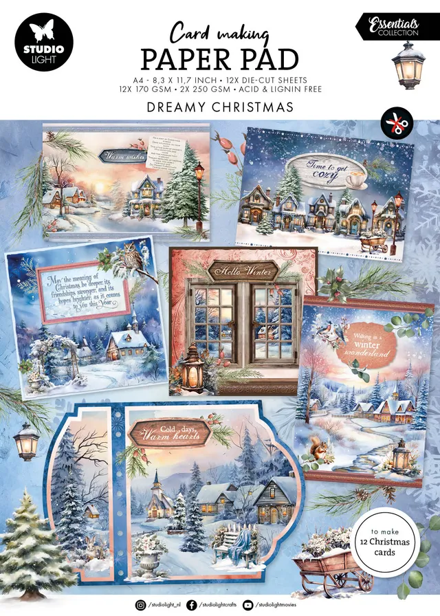 Studio Light Essentials Dreamy Christmas papirblokk A4 utstanset