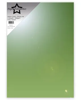 Paper Favourites Mirror Card Gossy speilkartong A4 hollygrønn