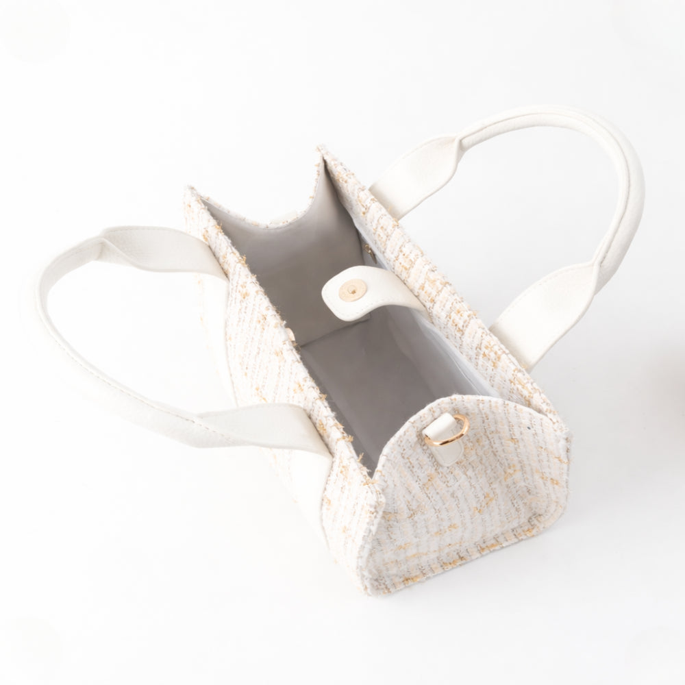 K&Co. Petal Series veske Boucle Mini Tote beige med mappe
