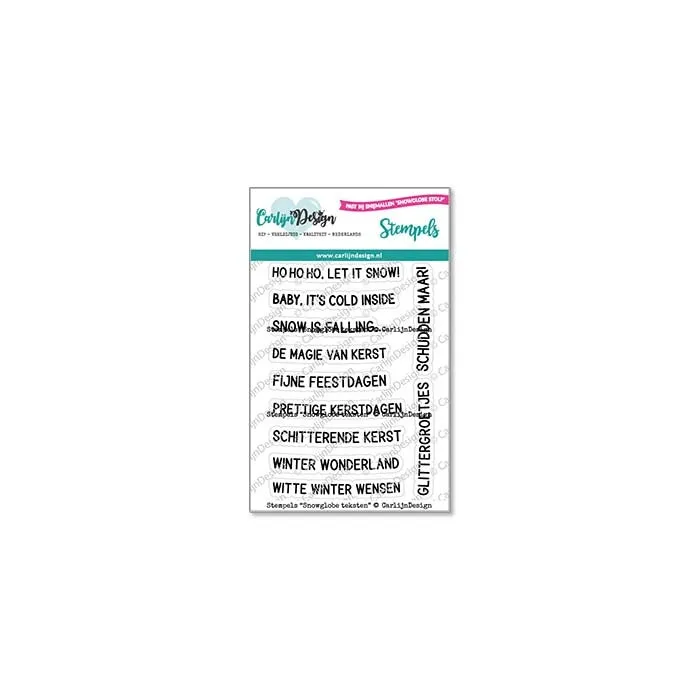 CarlijnDesign Snowglobe CDST-0109 stempler tekster A7 jul