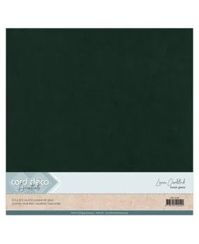 Korthobby Linen Cardstock strukturkartong skoggrønn