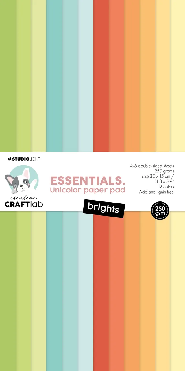 Creative Craftlab Essentials Brights papirblokk ensfarget
