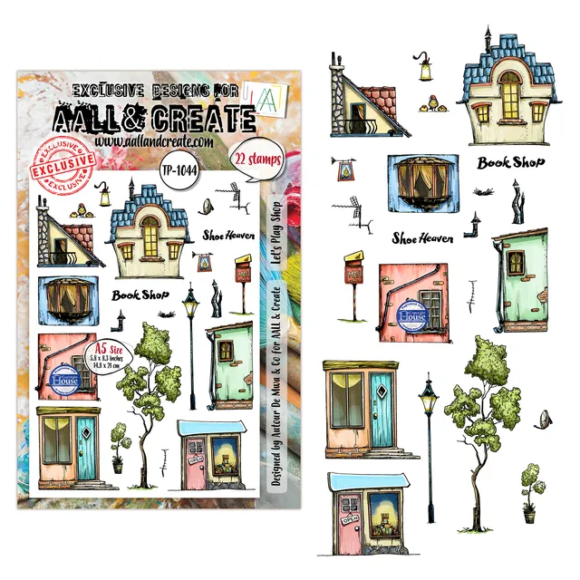 AALL & Create TP-1044 Let's Play Shop stempelsett A5 22 stk