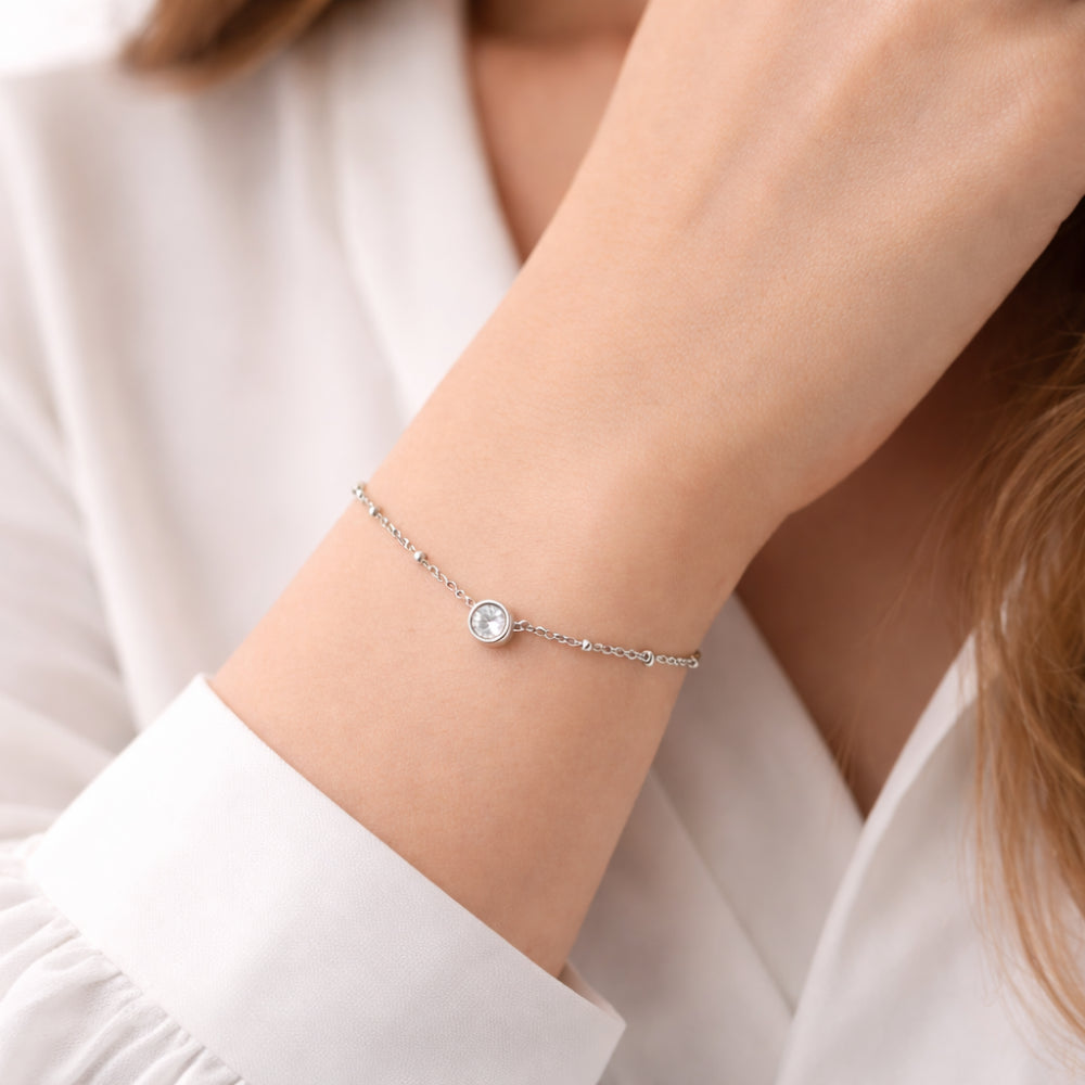 K&Co Belle armbånd sølv stål med zirkonia