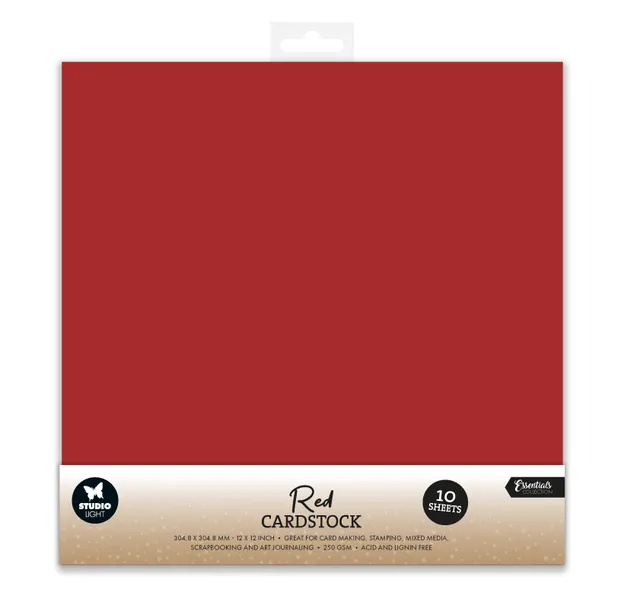 Studio Light Essentials Christmas Red papirsett 304x304 10 ark