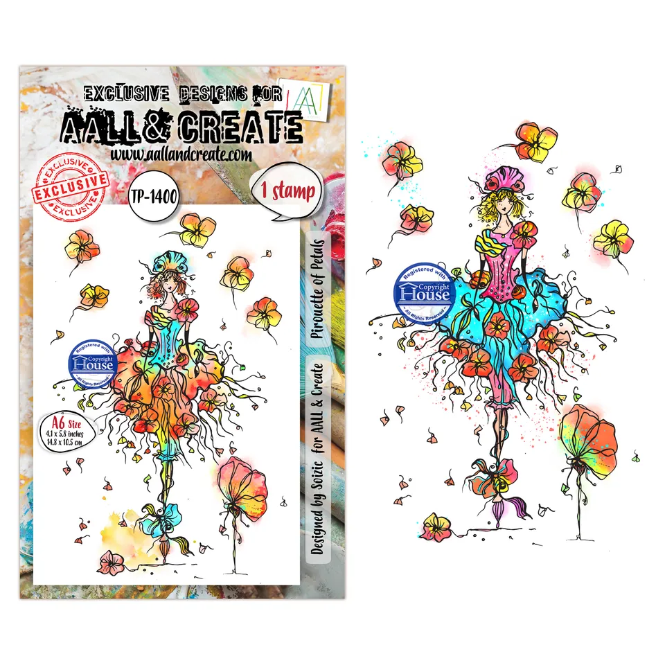 Aall and Create TP-1400 Pirouette of Petals stempelsett A6