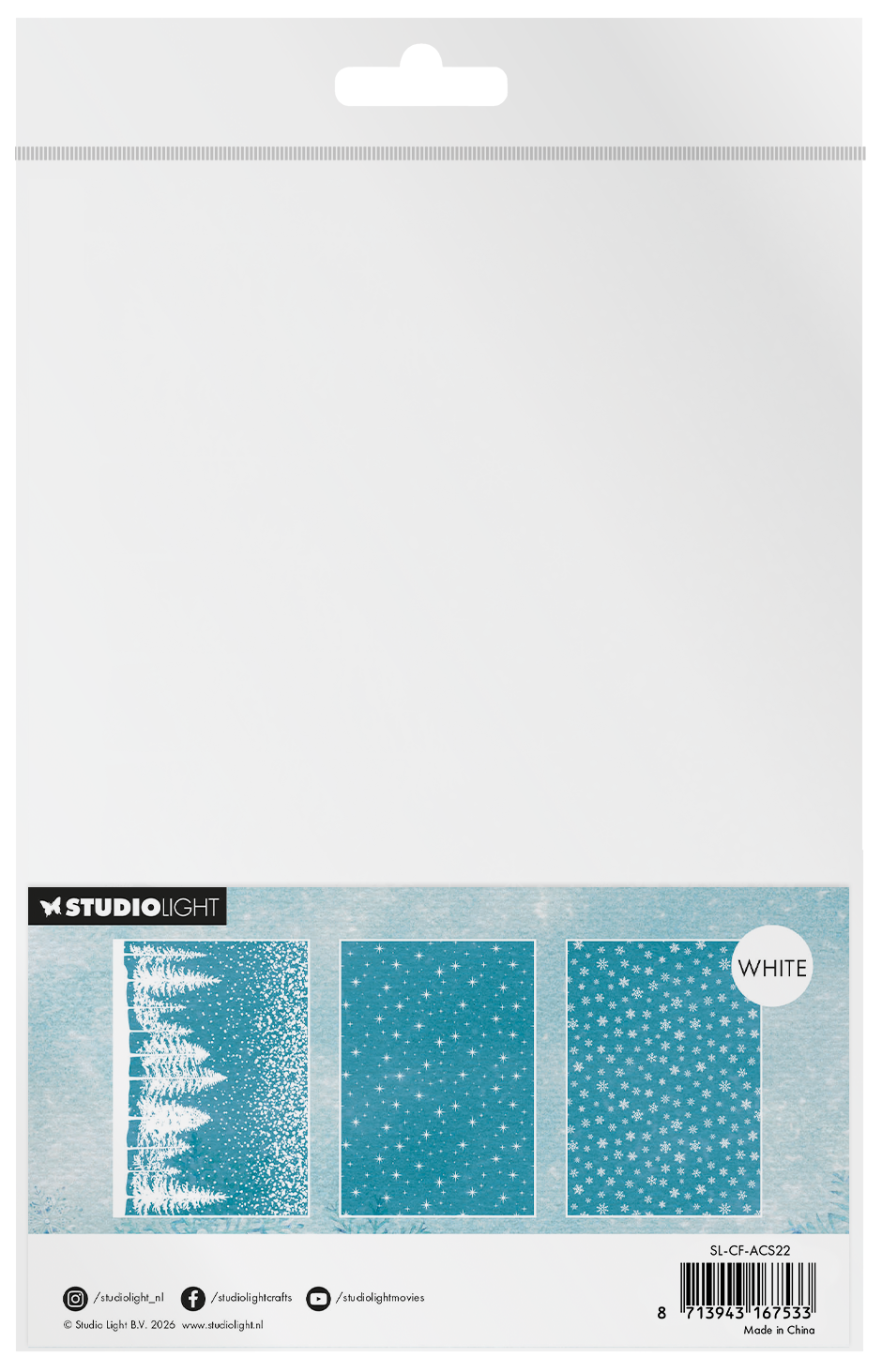 Studio Light Christmas Forest Snow & Landscape acetatark 6 stk