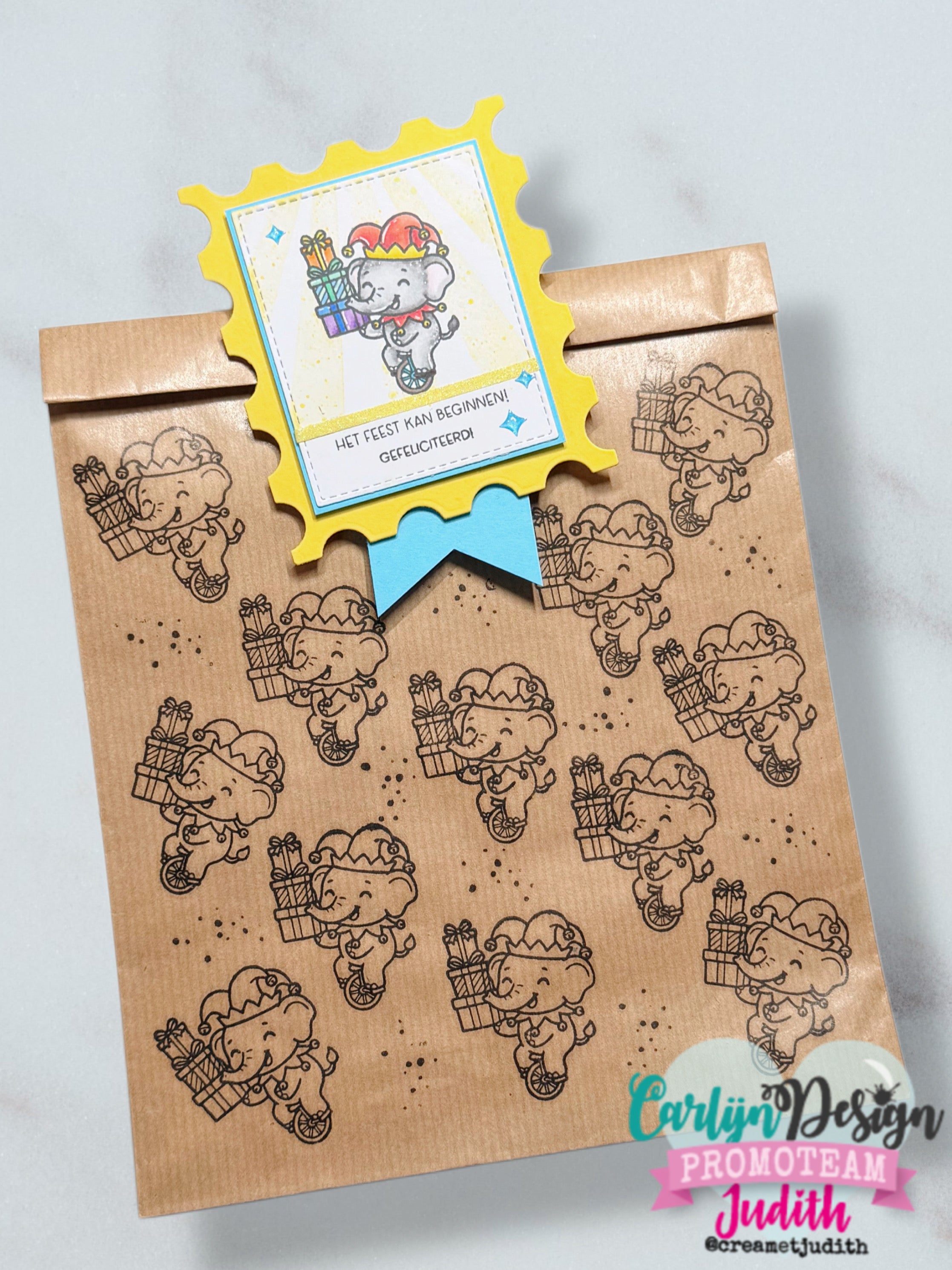 CarlijnDesign Circus Olifanten CDST-0187 stempelsett A6