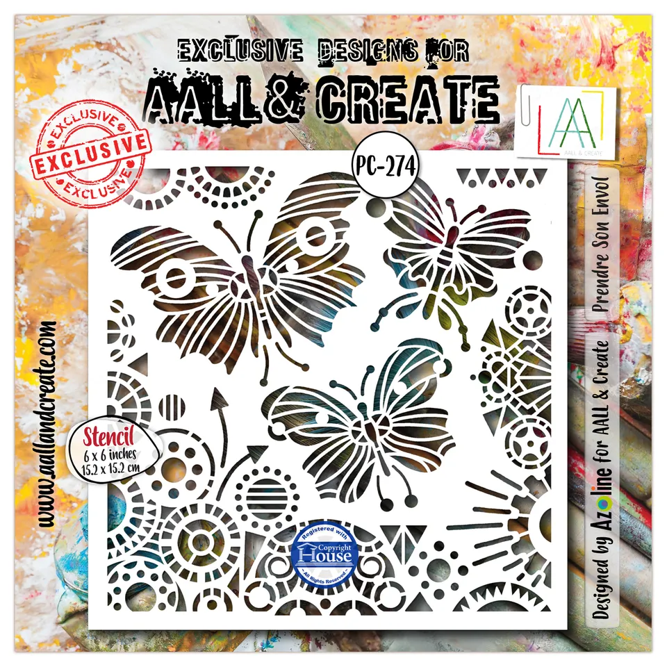 Aall and Create PC-274 Prendre Son Envol sjablong 15x15