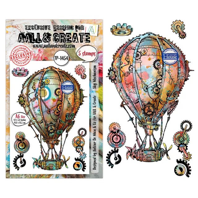 AALL & Create TP-1454 Sky Mechanism stempelsett A6 – 5 stempler