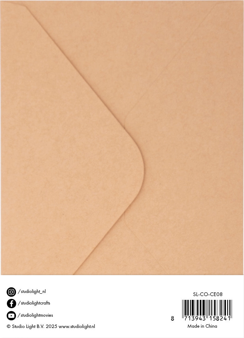 Studio Light Essentials kort og konvolutter Kraft 5x7 inch brun