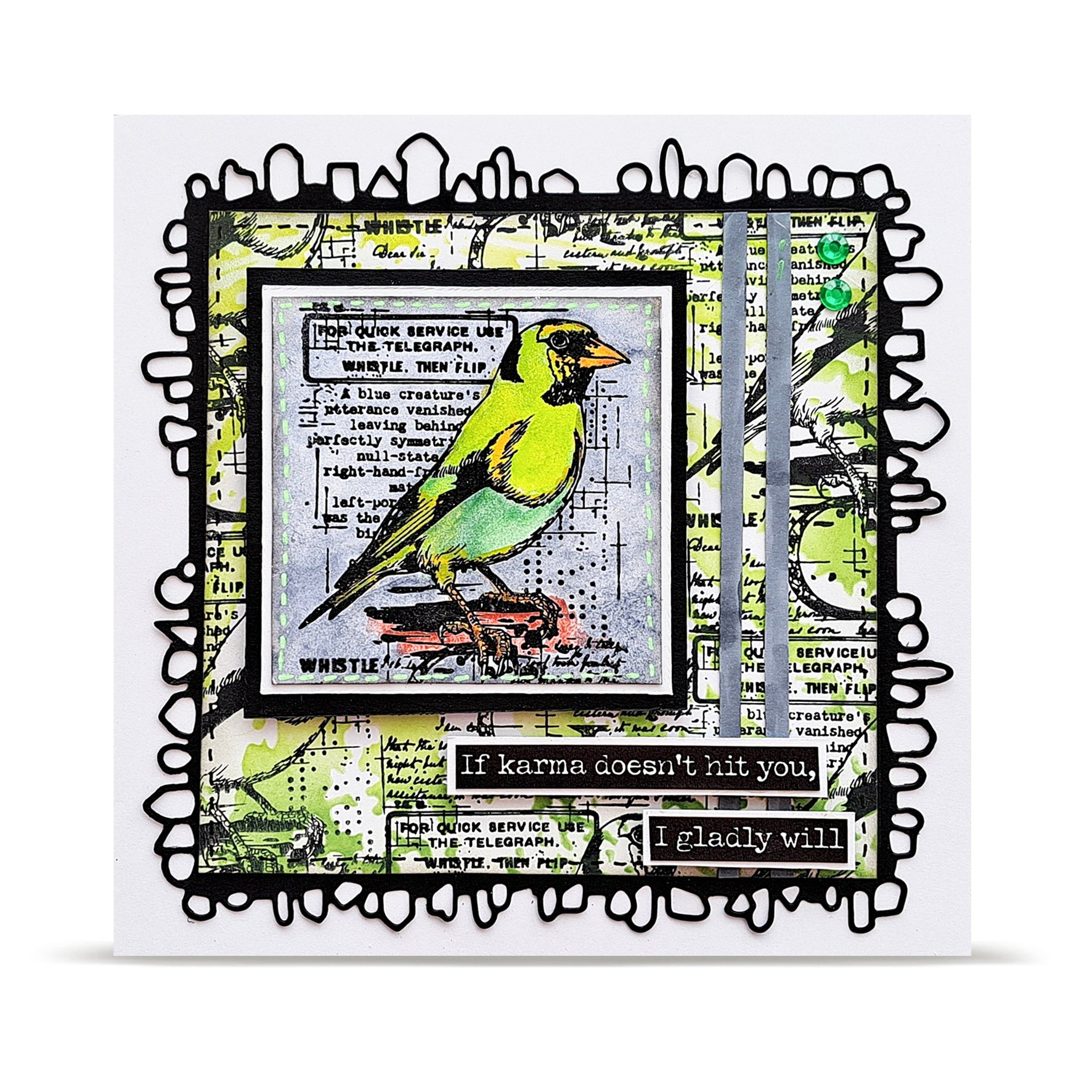 AALL & Create TP-1350 Whistling Finch stempelsett A7 fugl