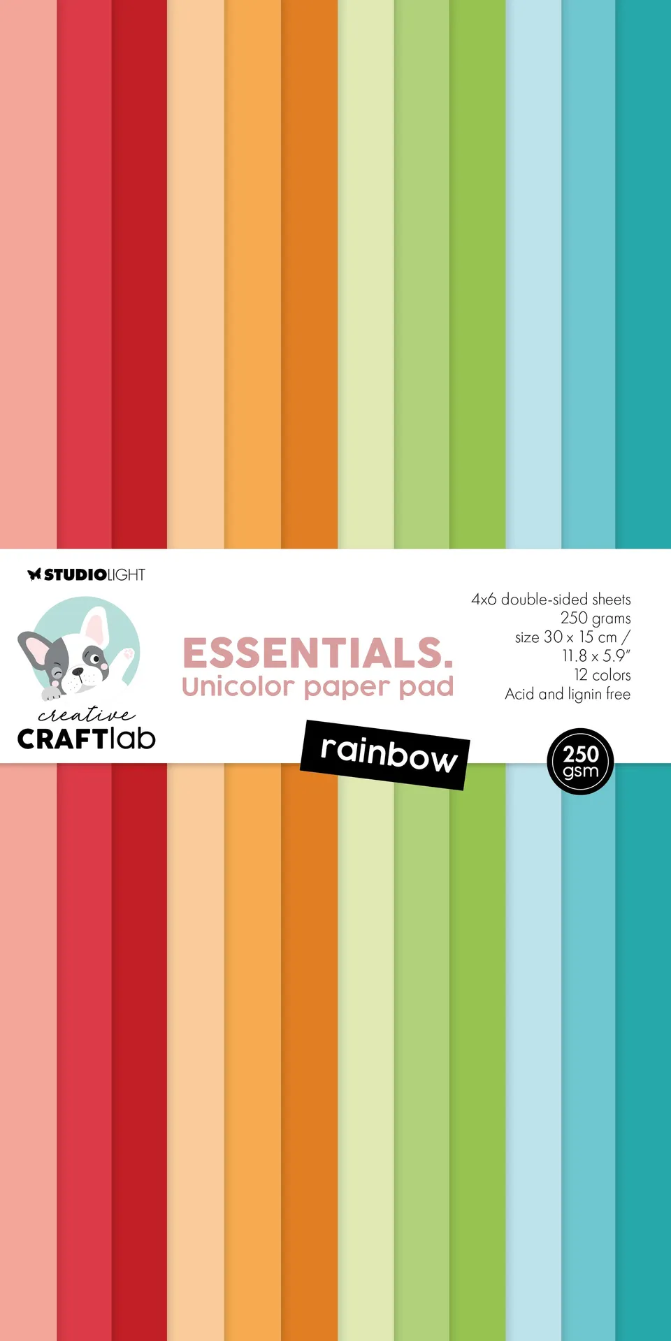 Creative Craftlab Essentials papirblokk rainbow