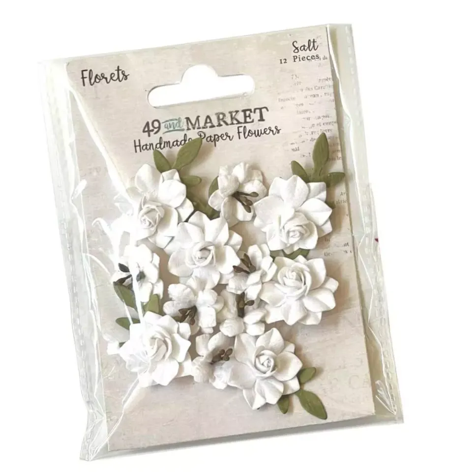 49 and Market Florets Salt papirblomster hvite