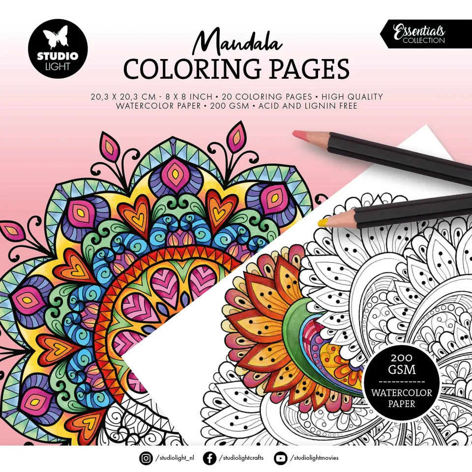 Studio Light Essentials Mandala 02 fargeleggingsark 20 ark
