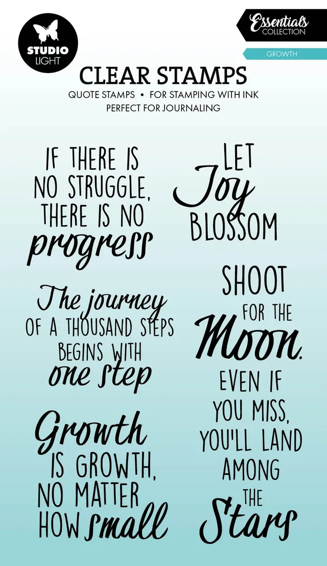 Studio Light Essentials Quotes Growth stempel engelsk tekst