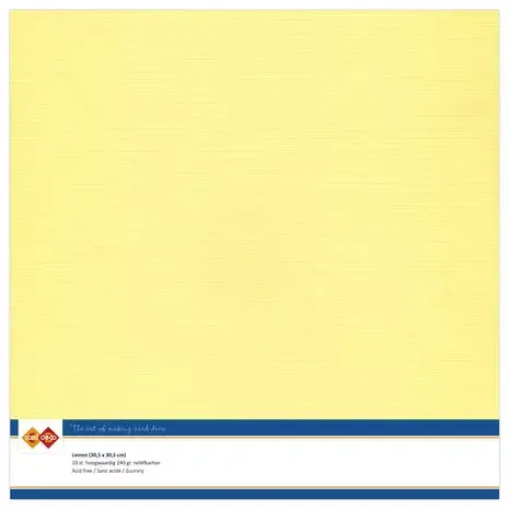 Korthobby Linen Cardstock Yellow kartong gul