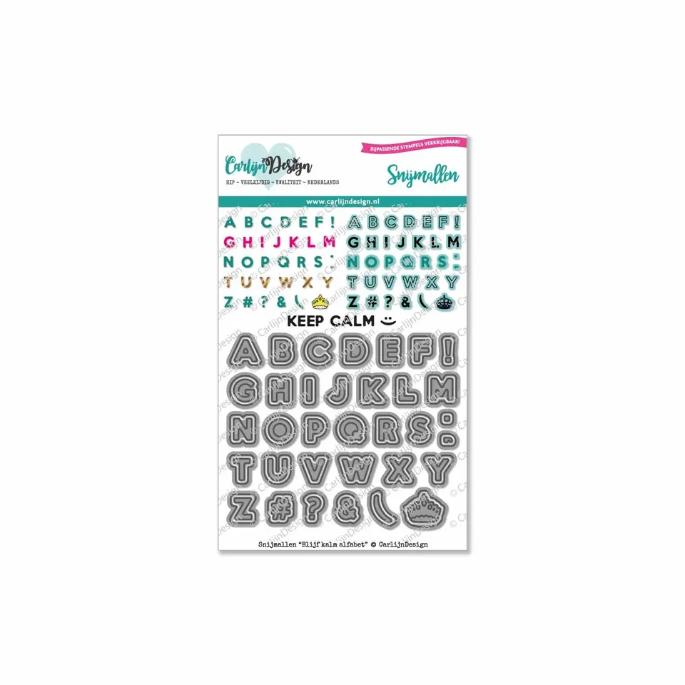 CarlijnDesign CDSN-0106A alfabet dies Blijf Kalm 0,9cm