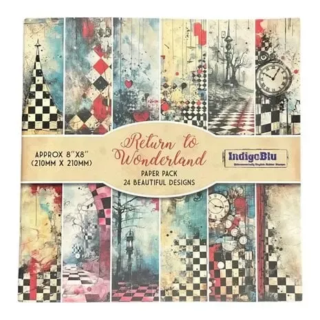 Korthobby Return to Wonderland Paper Book 8x8 mønsterpapir
