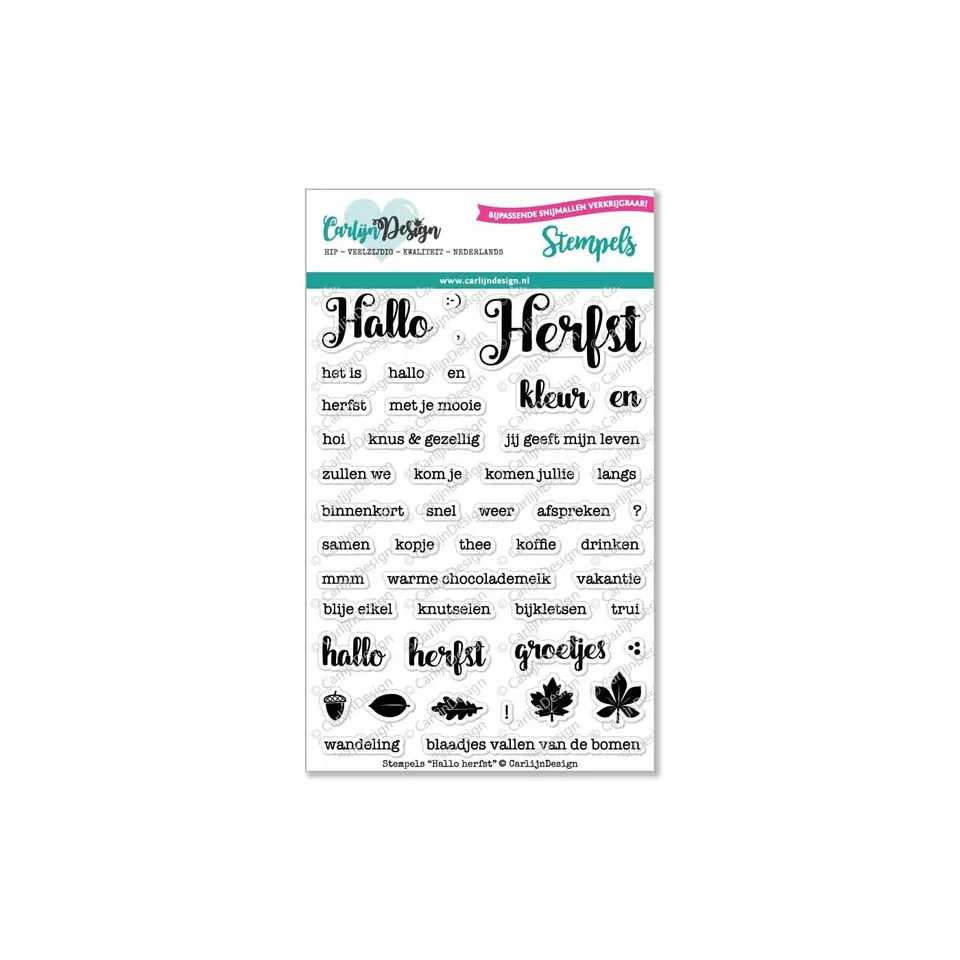 CarlijnDesign CDST-0004 clear stamps Hallo herfst høst
