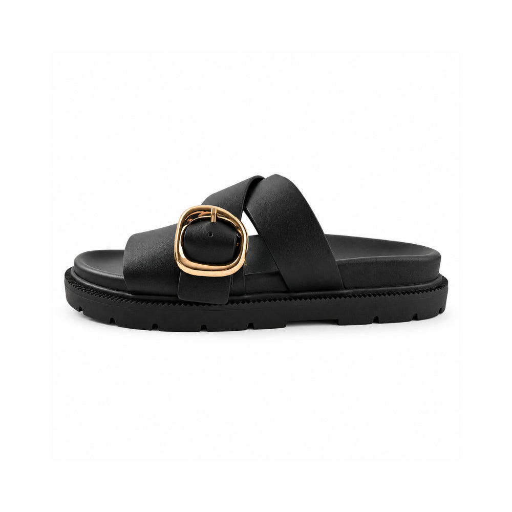 KaiserCraft Sun and Sea Buckle Strap sandaler svart skinn