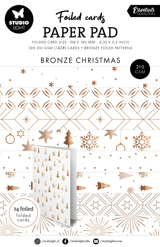 Studio Light Essentials Bronze patterns foliekort 24 ark bronse