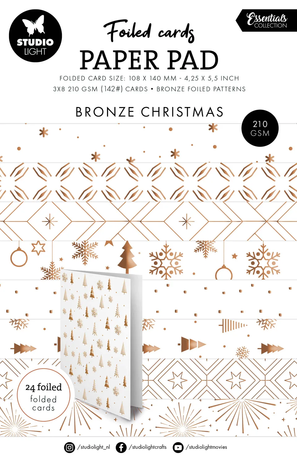 Studio Light Essentials Bronze patterns foliekort 24 ark bronse