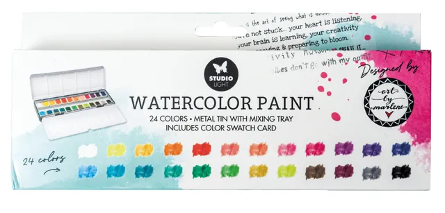 Studio Light Essentials Watercolor akvarellsett 24 farger skrin