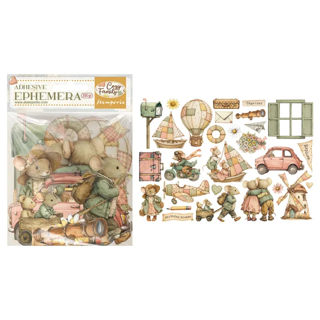 Stamperia Cozy Family ephemera klippark