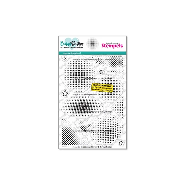 CarlijnDesign Halftone Patterns CDST-0185 stempelsett retro