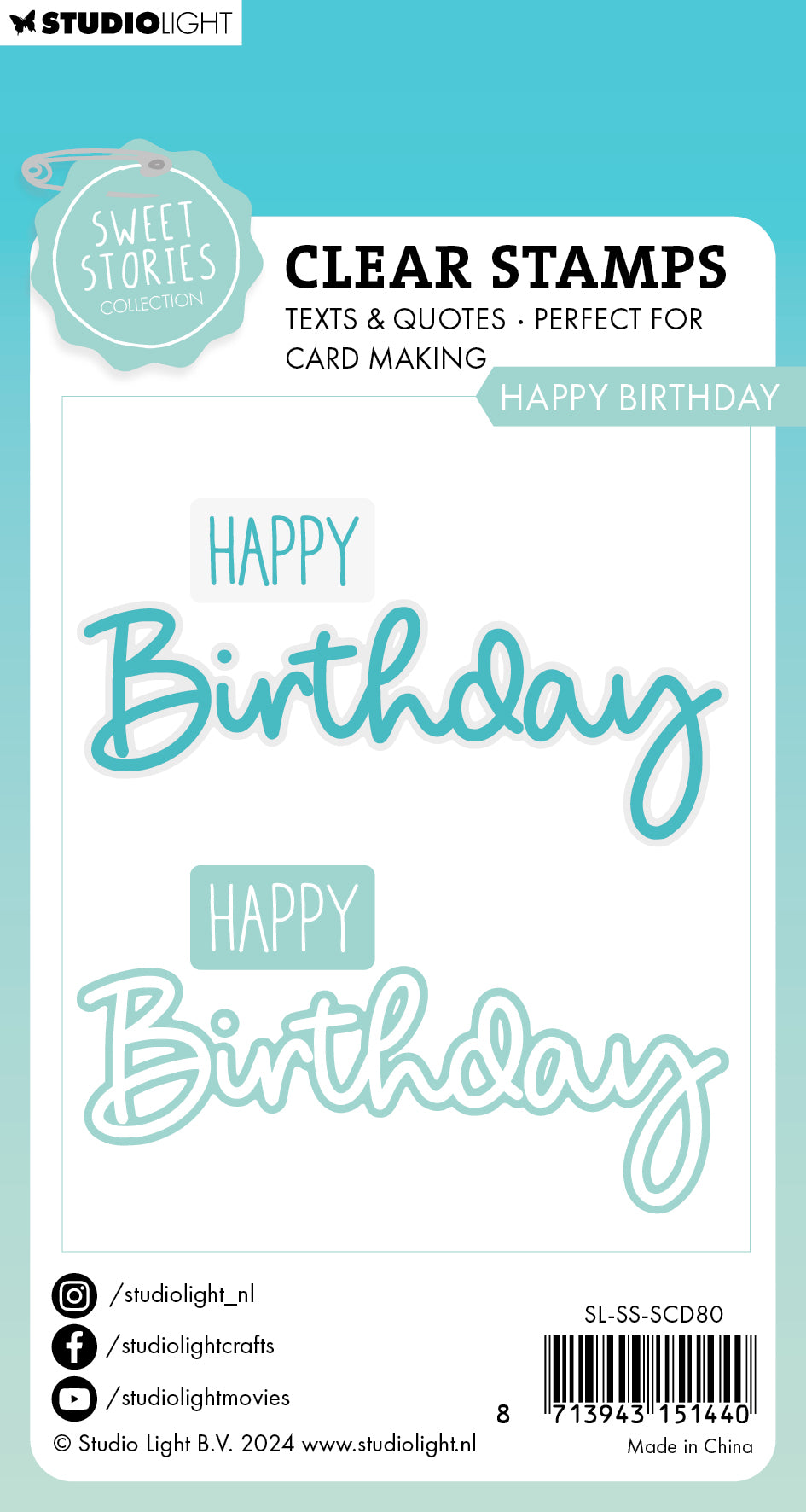 Studio Light Sweet Stories stempel + dies happy birthday