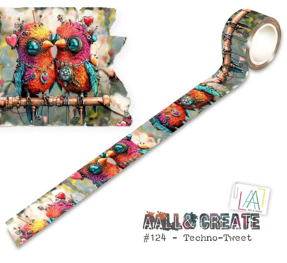AALL & Create MT-124 Techno-Tweet washi tape Layer-It-Up fugl
