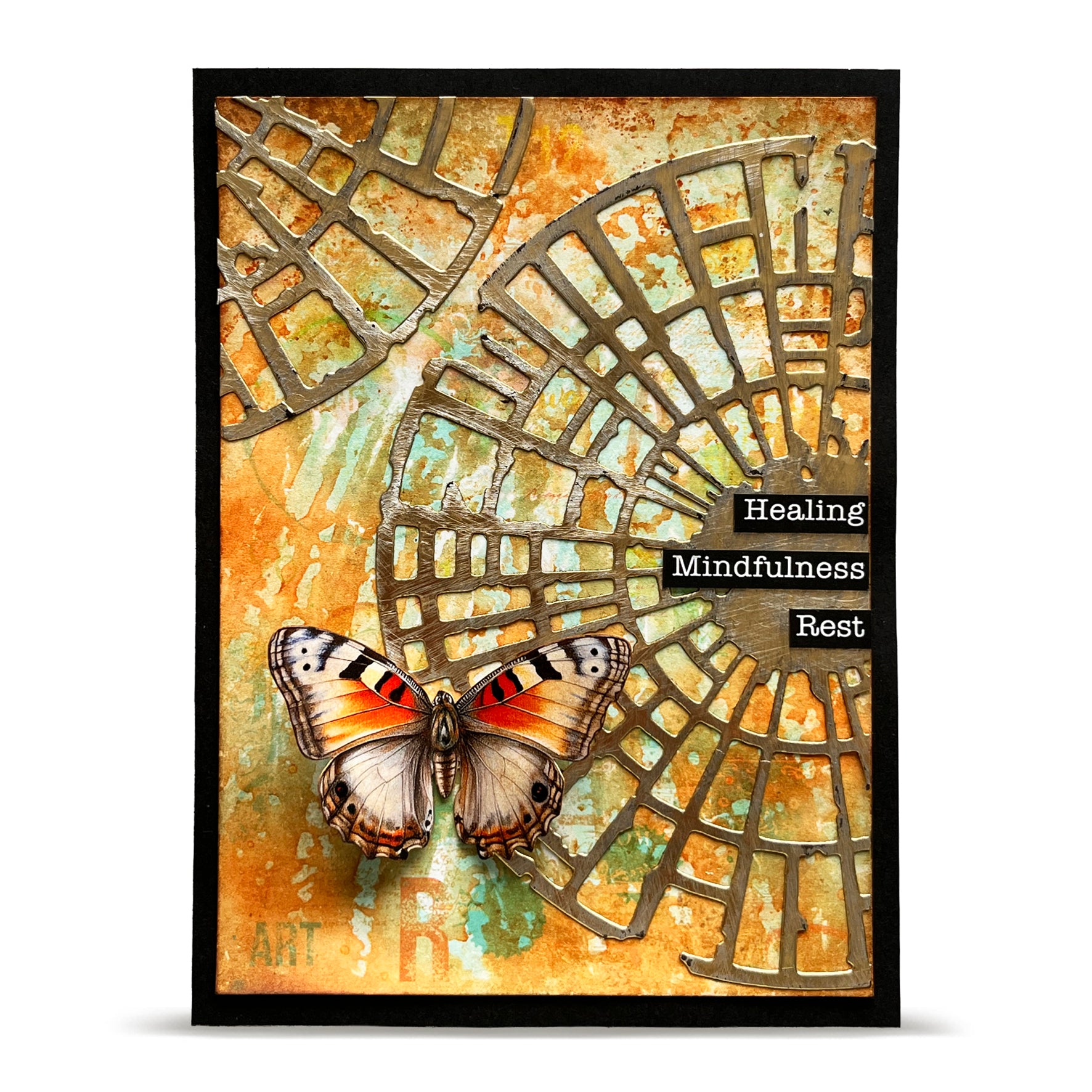 Autour de Mwa sjablong + dies 15x15 cm matchende sett