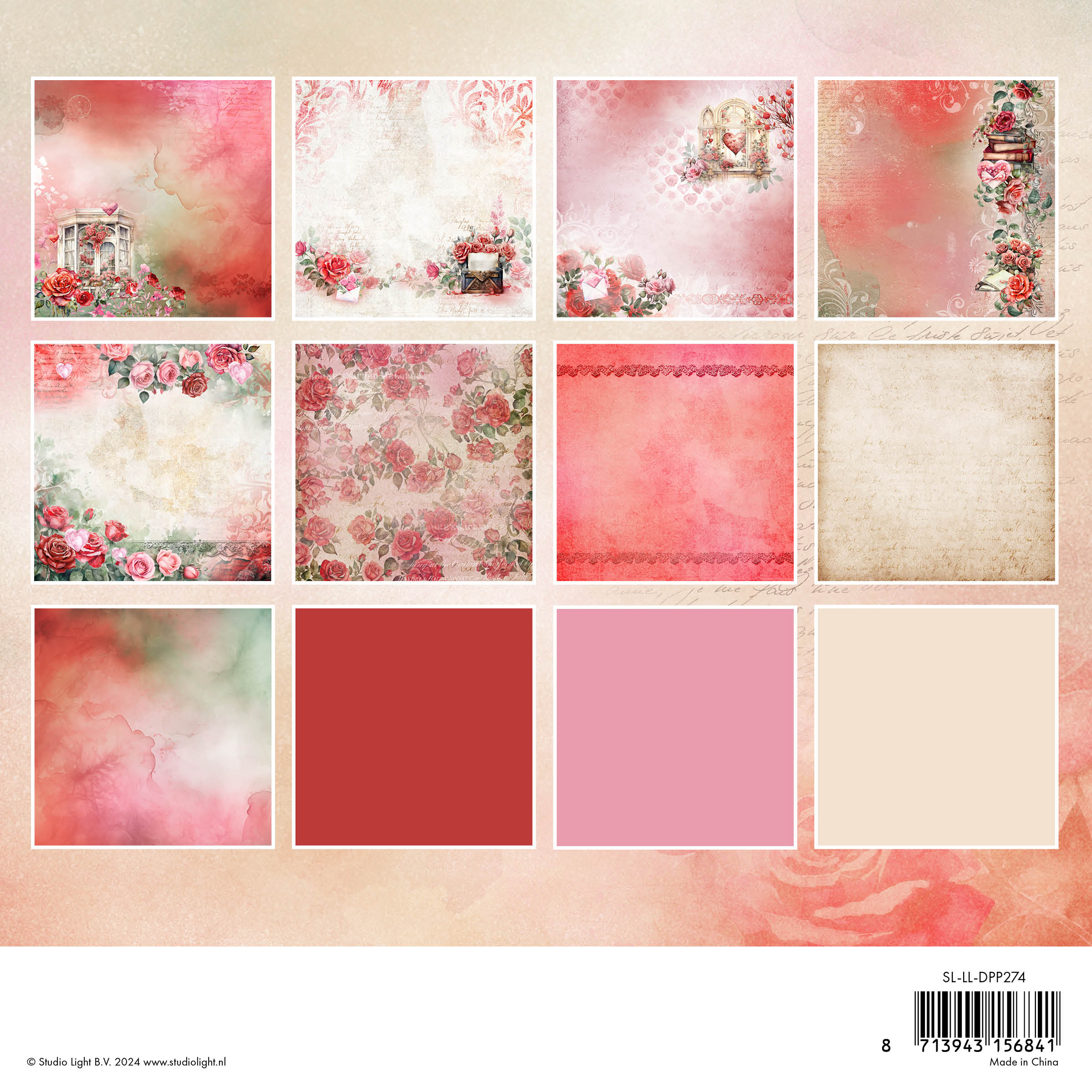 Studio Light Love of My Life Backgrounds papirblokk valentin