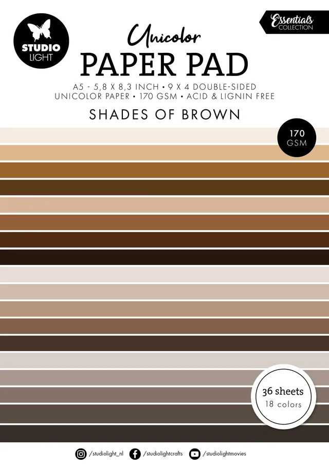 Studio Light Essentials Shades of brown papirblokk A5