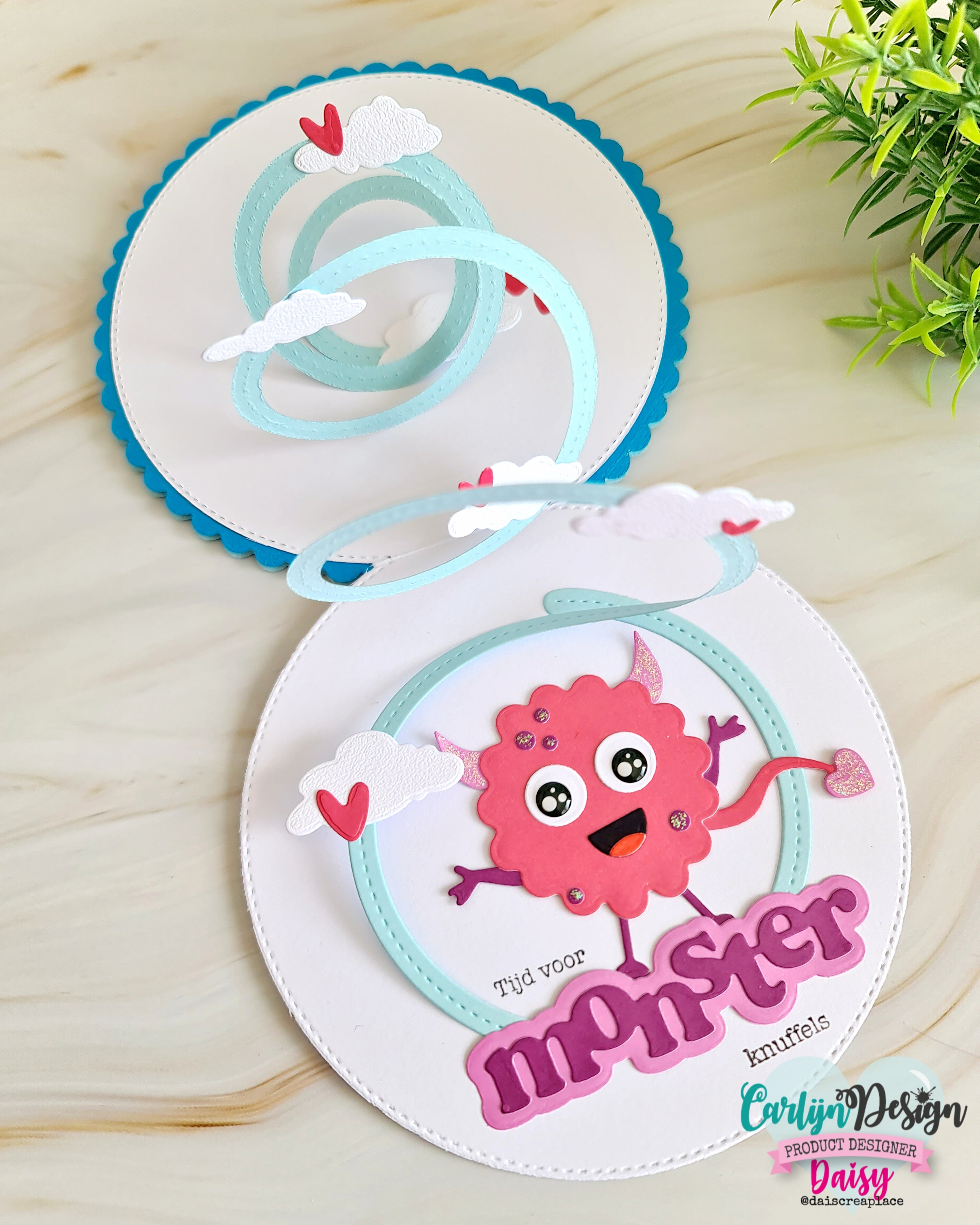CarlijnDesign Monster CDST-0153 stempelsett bursdag A6