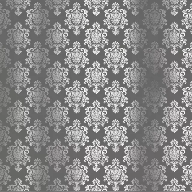 Kora Damask Hana kartong grå sølvfolie