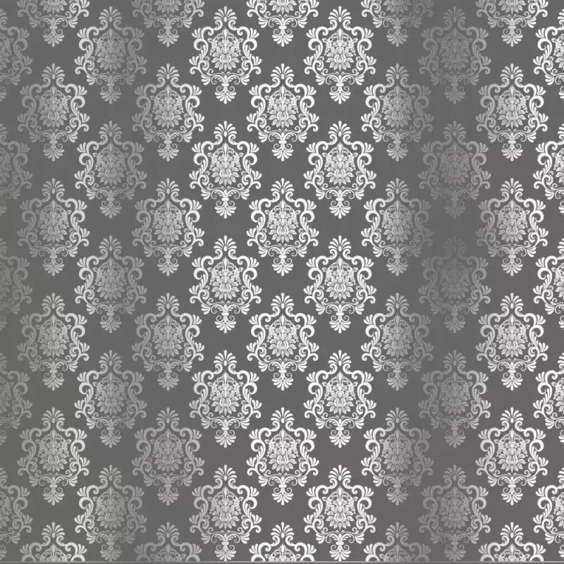 Kora Damask Hana kartong grå sølvfolie
