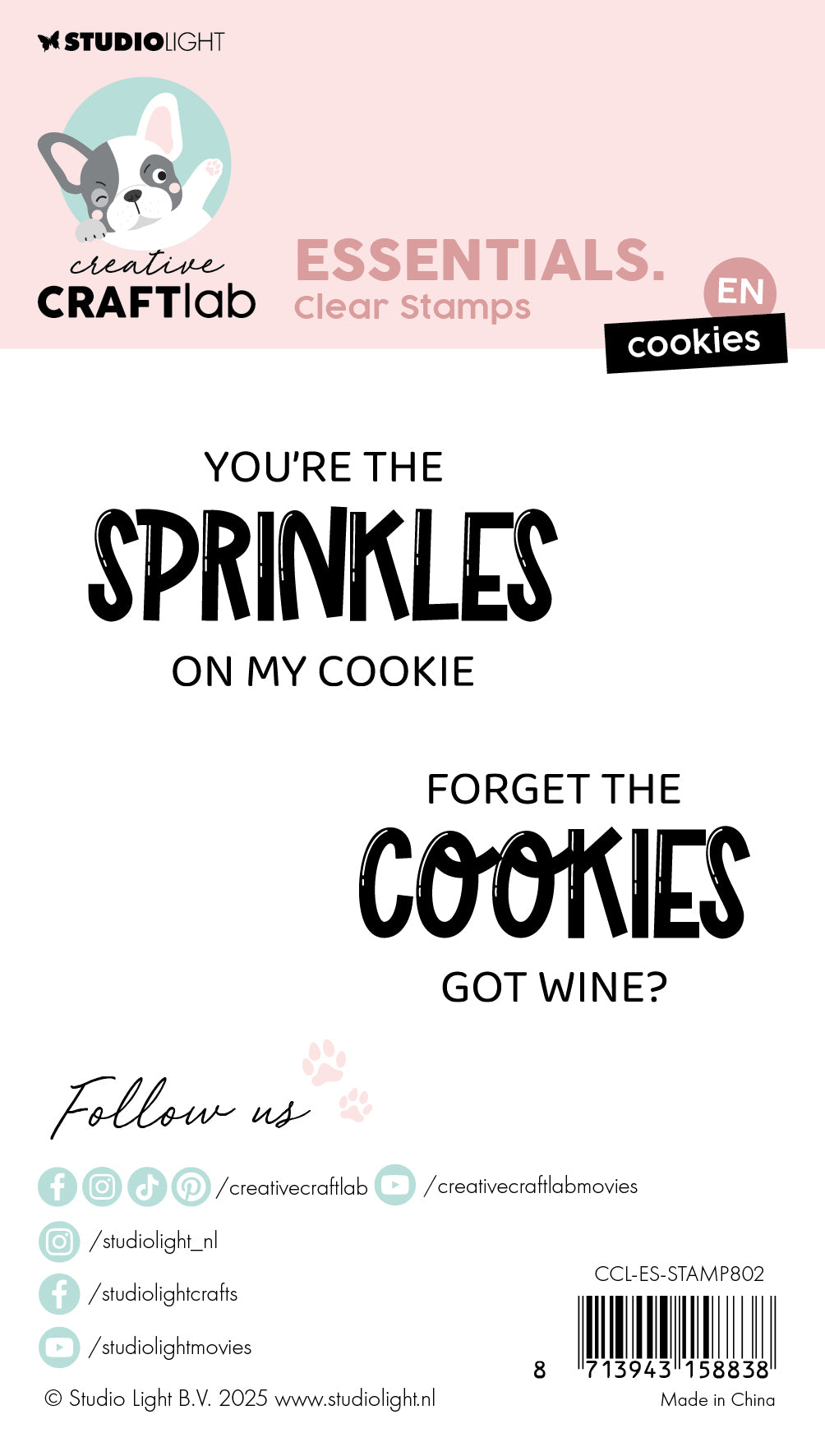 Studio Light Creative Craftlab clear stamp Cookies kjeks