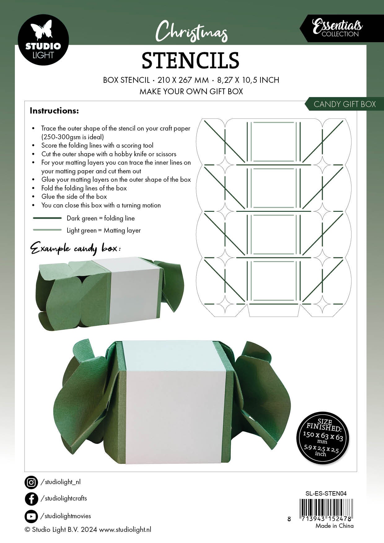 Studio Light Essentials Candy Giftbox sjablong 148x210 mm
