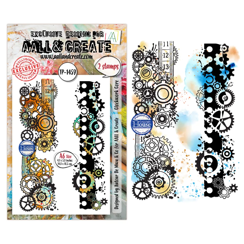 Aall and Create TP-1459 Clockwork Core stempelsett A6 klar