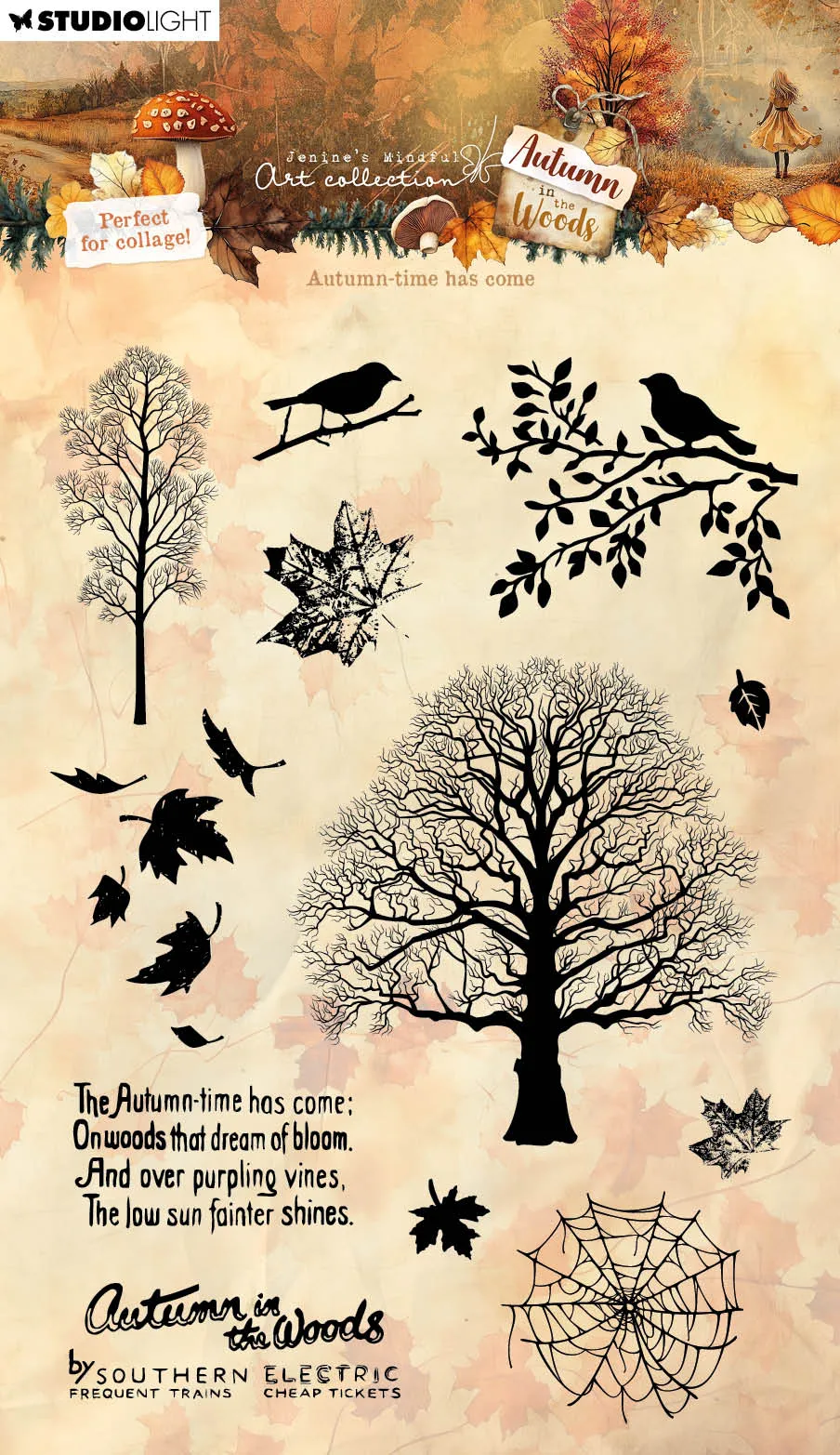 Jenine's Mindful Art Autumn In The Woods Autumn-time clear stamp