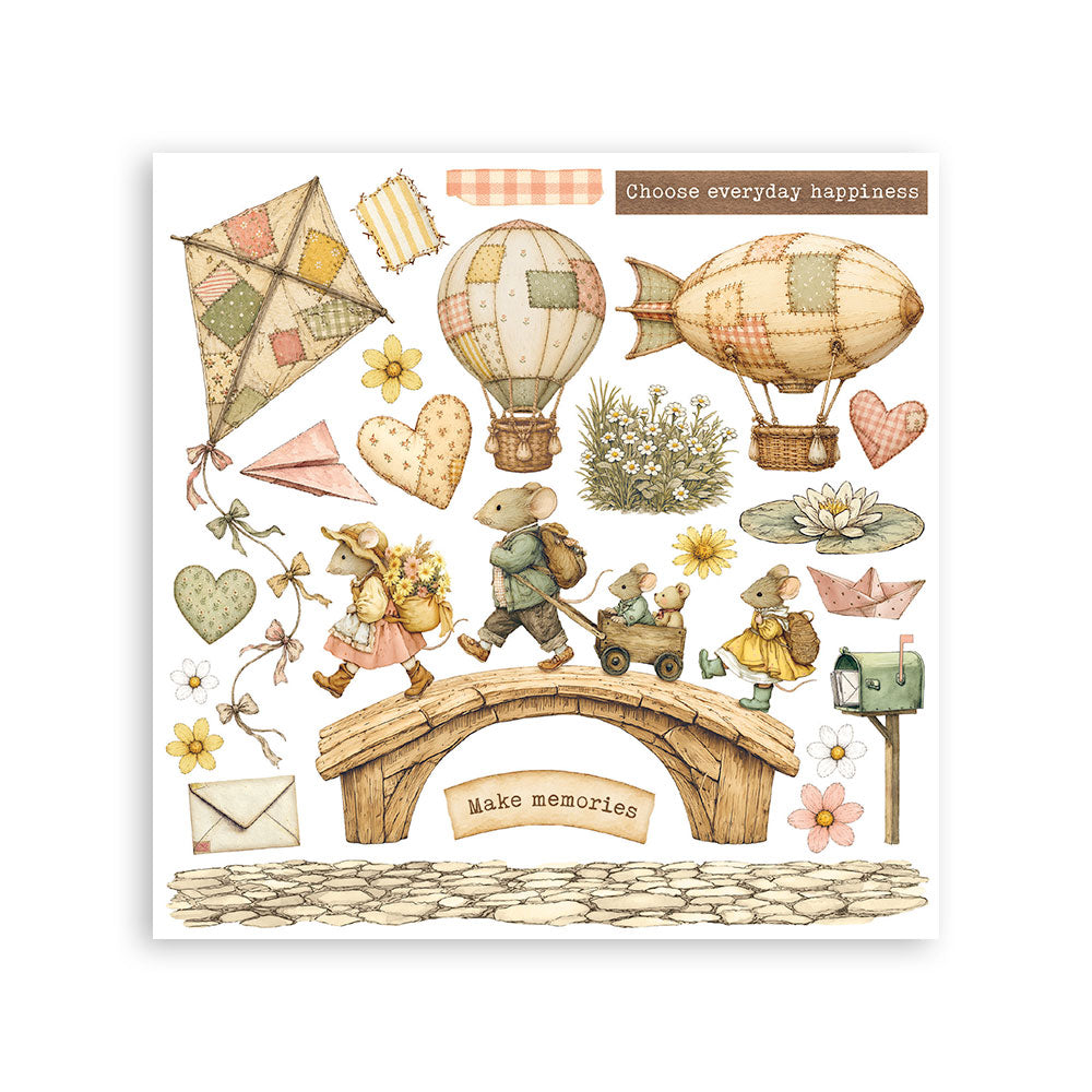 Stamperia Cozy Family rub-on 6-pakning assortert